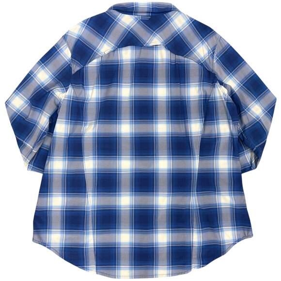 EUC Women's DULUTH TRADING CO. Sidewinder Plaid Gardening Shirt Blue | Size XL - Picture 2 of 10